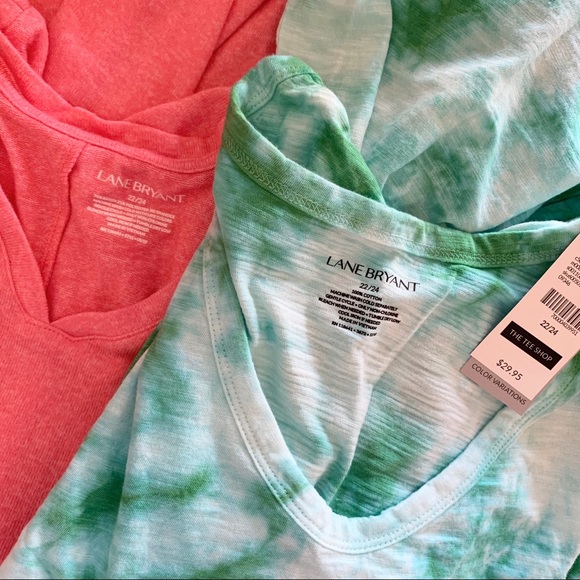 Lane Bryant Tops - TWO Lane Bryant short sleeve V-neck tee shirts
